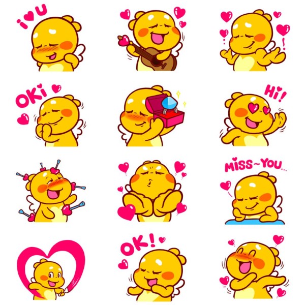 Love Emojis of QooBee Agapi