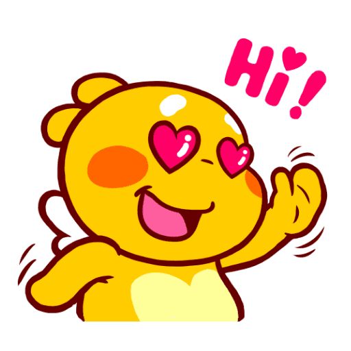 Hi Emoji with Heart Eyes of QooBee