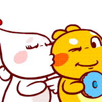 smooch emoji of QooBee and Jeanie